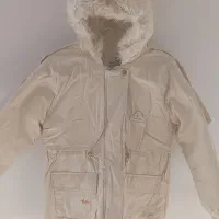 کاپشن دخترانه سایز 34 ترک رنگ کرم