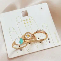 انگشتر پکی طرح دار بابونه و ین و یانگ چند رنگ|بدلیجات|تبریز, |دیوار