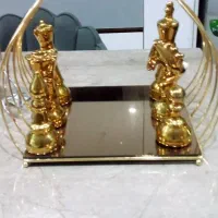 مجسمه سرامیکی شطرنج به همراه ظرف استیل رنگ ثابت|مجسمه، تندیس، ماکت|ورامین, ورامین|دیوار