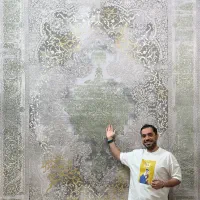 فرش ساغر طوسی طلایی جدید۱۵۰۰|فرش|بوشهر, |دیوار
