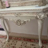 اینه کنسول سفید به رنگ انتیک|بوفه، ویترین، کنسول|خوی, |دیوار