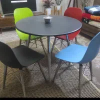 میز و صندلی ۴ نفره پایه استیل