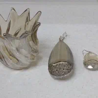 کریستال و لاله ی لوستر رنگ شامپاینی