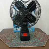پنکه رومیزی شارژی توربو دو موتوره با پره های فلزی