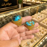 ۲ انگشتر فیروزه شاهکار دست علی تهران  بی نظیر