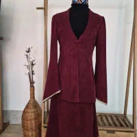 کت و دامن مخمل کبریتی