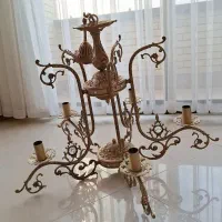 یک جفت لوستر تمام برنجی کلاسیک|لوستر و چراغ آویز|اصفهان, خانه اصفهان|دیوار