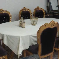 مبل سلطنتی ۷ نفره و میز نهارخوری ۸ نفره