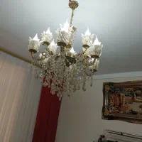 لوستر برنزی شش شاخه دوازده شعله|لوستر و چراغ آویز|قزوین, |دیوار