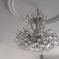 ۲عدد لوستر اتریشی ۶شعله جنس استیل وکریستال نو