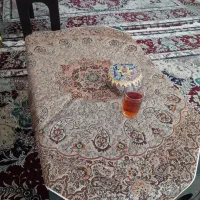 رومیزی ترمه فقط رنگ کرم قهوه ای زیر قیمت بازار