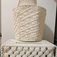 سطل وجای دستمال نو اصلا استفاده نشده جنس نخ مکرمه