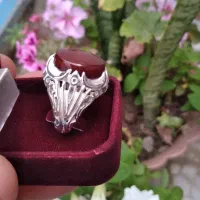انگشتر نقره عقیق سرخ یمن
