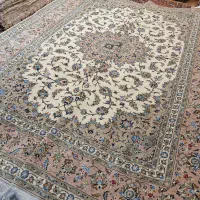 جفت قالی ۹متری کرم گلبهی کاشان دستباف|فرش|تهران, اکباتان|دیوار