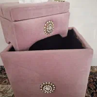 سطل و جا دستمالی مخمل و تدی