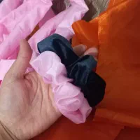 سفارش دوخت اسکرانچی ، جنس مخمل ، ساتن حریر و تور