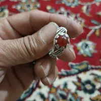 انگشتر نقره.رکاب دست دلبر.نگین عقیق.کاریزنوبالاجام