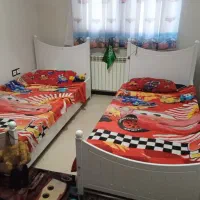 دو عدد تخت تک‌نفره،فرش،لوستر