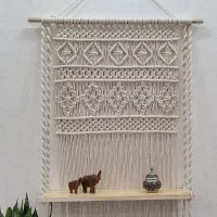 دیوارکوب شلف دار مکرومه