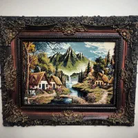 تابلو فرش با قاب چوبی 80*100