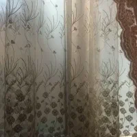 پرده سفید صورتی