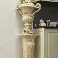 گلدان و زیر گلدانی طلا کوب