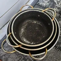 سه عدد تابه دسته طلایی