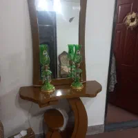 آینه و کنسول با شمعدان و جدا|بوفه، ویترین، کنسول|اقبالیه, |دیوار