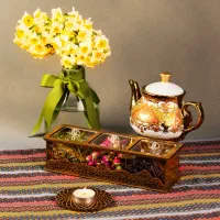 جعبه پذیرایی چوبی مدل لوکسی|ظروف سرو و پذیرایی|تهران, دولاب|دیوار