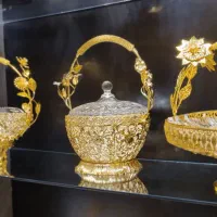 ظروف فلزی طلایی آبطلا تمام طلایی اماراتی فول GOLDE|ظروف سرو و پذیرایی|مشهد, سلام|دیوار