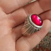 انگشتر نقره مردانه یاقوت اصلی