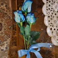 ۳ شاخه گل رز آبی