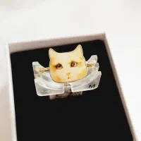 انگشتر طلایی تکی گربه کرم