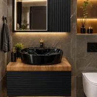 روشویی کابینتی مدل راش مشکی