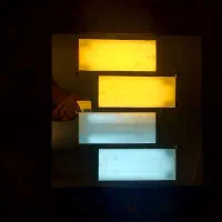 چراغ روشنایی آئینه ای  دور چوبی  ۴ عدد با ۱۶ لامپ|لوستر و چراغ آویز|پردیس, فاز ۲|دیوار