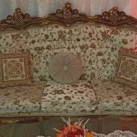 مبل استیل با چوب گردو تمیز در حد نو ۷ نفره|مبلمان خانگی و میز عسلی|رامسر, |دیوار