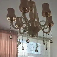 لوستر شیشه ای ۶ شاخه