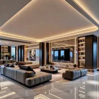 کاغذکفپوش پارکت کناف تی وی وال قرنیزماربل رنگ پرده