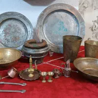 بشقاب دیوارکوب مسی قدیمی