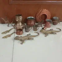 مجموعه اجناس برنجی مسی قدیمی باهم