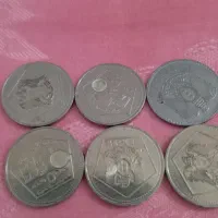 پولهای قدیمی 6عددسکه آهن ربا میسزبه|کلکسیون سکه، تمبر، اسکناس|زرندیه, |دیوار