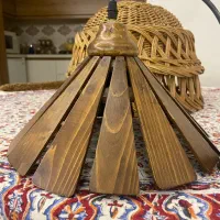 لوستر چوبی وحصیری ۲عدد