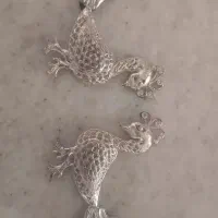 نقره . طاووس جفت