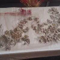 پارچه ساتن دوشس  و تور کار شده