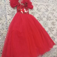 لباس عروس قرمز نو بدون استفاده بچگانه|کفش و لباس بچه|سرپل ذهاب, |دیوار