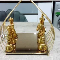 مجسمه سرامیکی شطرنج به همراه ظرف استیل رنگ ثابت|مجسمه، تندیس، ماکت|ورامین, ورامین|دیوار