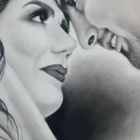 نقاشی سیاه قلم از چهره و عکس