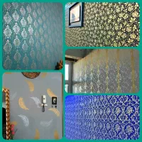 نقاشی طرح دار شبیه به کاغذ دیواری|خدمات پیشه و مهارت|کامیاران, |دیوار