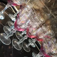 ۲دست جام رنگی ترک با پارچ امپراتوررنگی تراش فرانسه