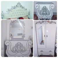 تخت خواب وپاتختی و کمد لباس و آینه دراور  فروشی